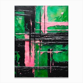 Abstract Pink Green Painting 1 Canvas Print