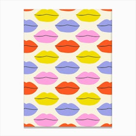 Lips Retro Pattern Canvas Print