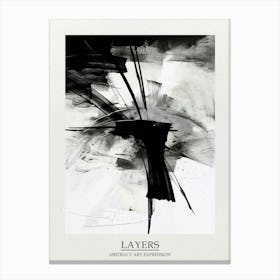 Layers Abstract Black And White 6 Poster Canvas Print