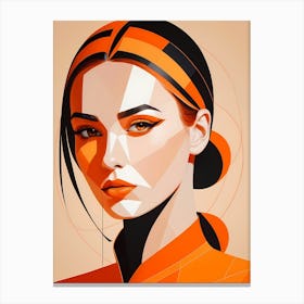 Woman Portrait Minimalism Geometric Pop Art (30) Canvas Print