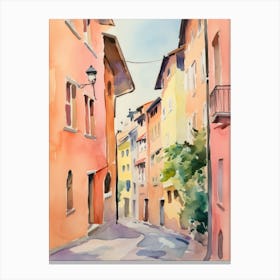 Bolzano, Italy Watercolour Streets 3 Canvas Print
