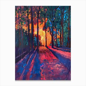 Sunset In The Park Canvas Print