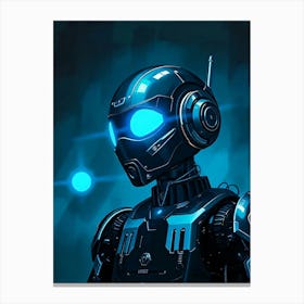 Robot In Metal Gloss - Diverse Art Illustration 41 Canvas Print