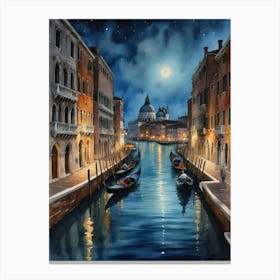 Venice At Night A Venetian Affair Canvas Print