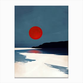 Sunset Over The Sea, Minimalism Canvas Print