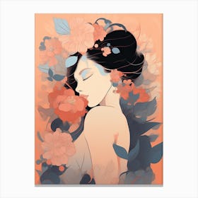 Bloom Body Woman Neutral Colours Boho Style 17 Canvas Print