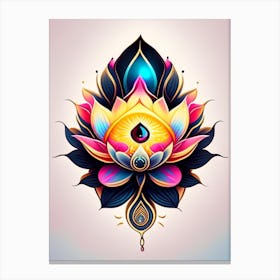 Lotus Flower, Symbol, Third Eye Tattoo 4 Canvas Print