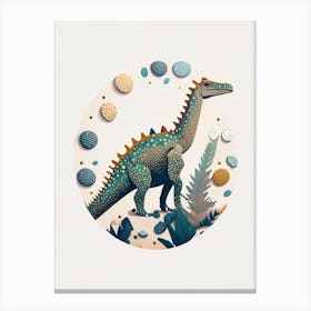 Aucasaurus Terrazzo Style Dinosaur Canvas Print