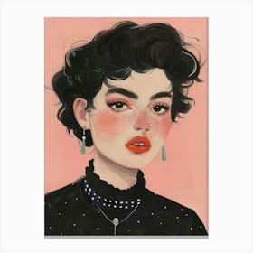 Black Girl With Red Lipstick Canvas Print