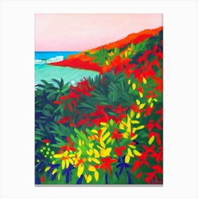 El Yunque Beach, Puerto Rico Hockney Style Canvas Print