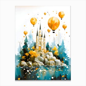 Castle With Balloons Canvas Print