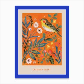 Spring Birds Poster Chimney Swift 2 Canvas Print