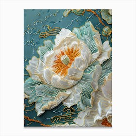 Lotus Flower Embroidery 1 Canvas Print