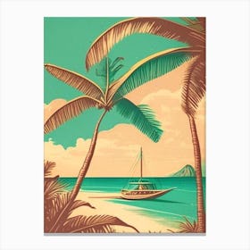 Cayman Islands Vintage Sketch Tropical Destination Canvas Print