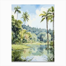 Royal Botanic Gardens Kandy Sri Lanka Watercolour 1  Canvas Print