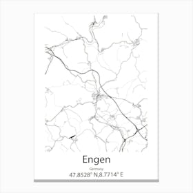 Engen,Germany Minimalist Map Canvas Print