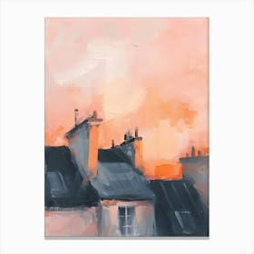 Nice Rooftops Morning Skyline 2 Canvas Print