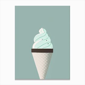Mint Chocolate Chip Ice Cream Dessert Simplicity Flower Canvas Print