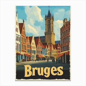 Aihrgdesign A Vintage Travel Poster Of Bruges Canvas Print