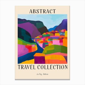 Abstract Travel Collection Poster La Paz Bolivia 2 Canvas Print