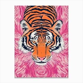 Tiger On Pink Canvas Print