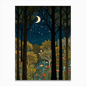 William Morris Night In The Forest 19 Canvas Print