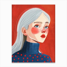 Girl With White Hair 3 Canvas Print