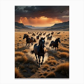 Horses in the Wilderness Canvas Print