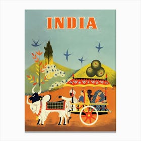 India Retro Vintage Travel Poster Canvas Print