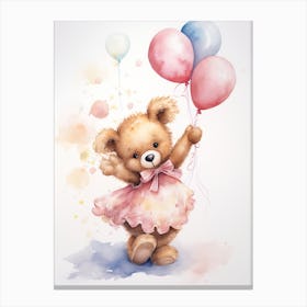 Rhythmic Gymnastics Teddy Bear Painting Watercolour 2 Canvas Print