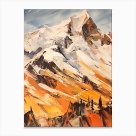 Mont Blanc France 4 Mountain Painting Canvas Print