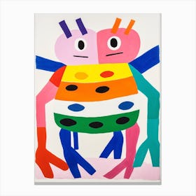 Colourful Kids Animal Art Crab 6 Canvas Print