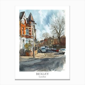 Bexley London Borough   Street Watercolour 3 Poster Canvas Print