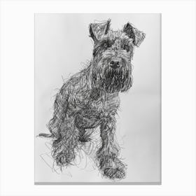 Kerry Blue Terrier Line Sketch 2 Canvas Print