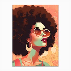 Retro Portrait With Sunglasses  Canvas Print