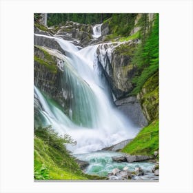 Krimml Waterfalls, Austria Realistic Photograph (1) Canvas Print