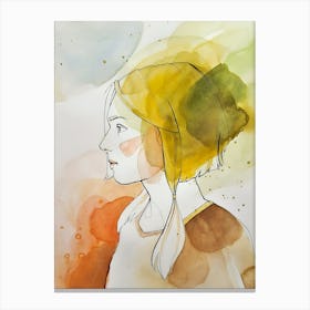 Girl In Yellow Hat Canvas Print