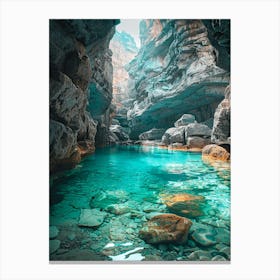 Azure Water In A Cave 1 Canvas Print