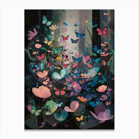 Butterflies in a Forest Montage IV Canvas Print