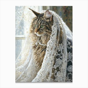 Cat In Lace Canvas Print