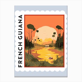French Guiana 2 Travel Stamp Poster Canvas Print