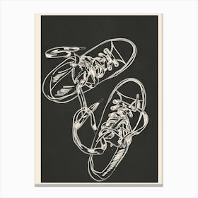 Retro Sneakers Drawing 1 Canvas Print