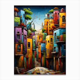 "Urban Mosaic: Vibrant Tapestry of City Streets" Canvas Print