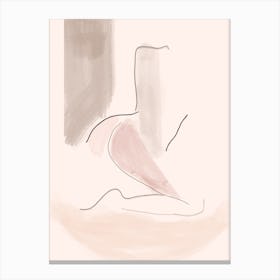 Minimalistic Pink Female Nude Canvas Print