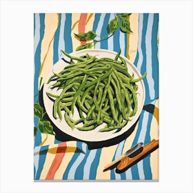 Green Beans Summer Illustration 2 Canvas Print