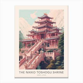The Nikko Toshogu Shrine Japan Travel Poster Canvas Print