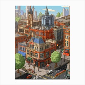 London Pixel Art 4 Canvas Print