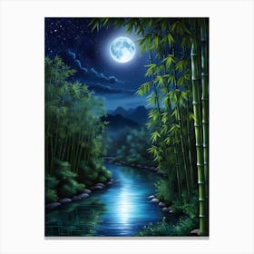 Night In The Bamboo Forest Canvas Print