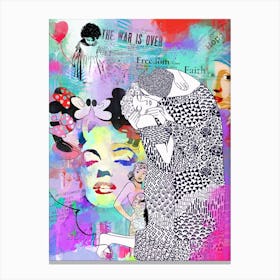 The Kiss - graffiti style Canvas Print