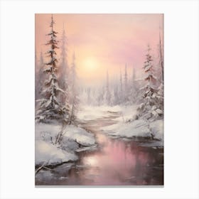 Dreamy Winter Painting Lapland Finland 2 Canvas Print